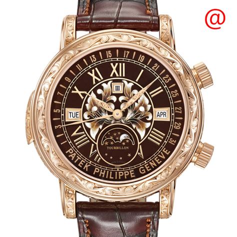 patek philippe grand complications brown dial watch 6002r-001|patek sky moon tourbillon 6002r 001.